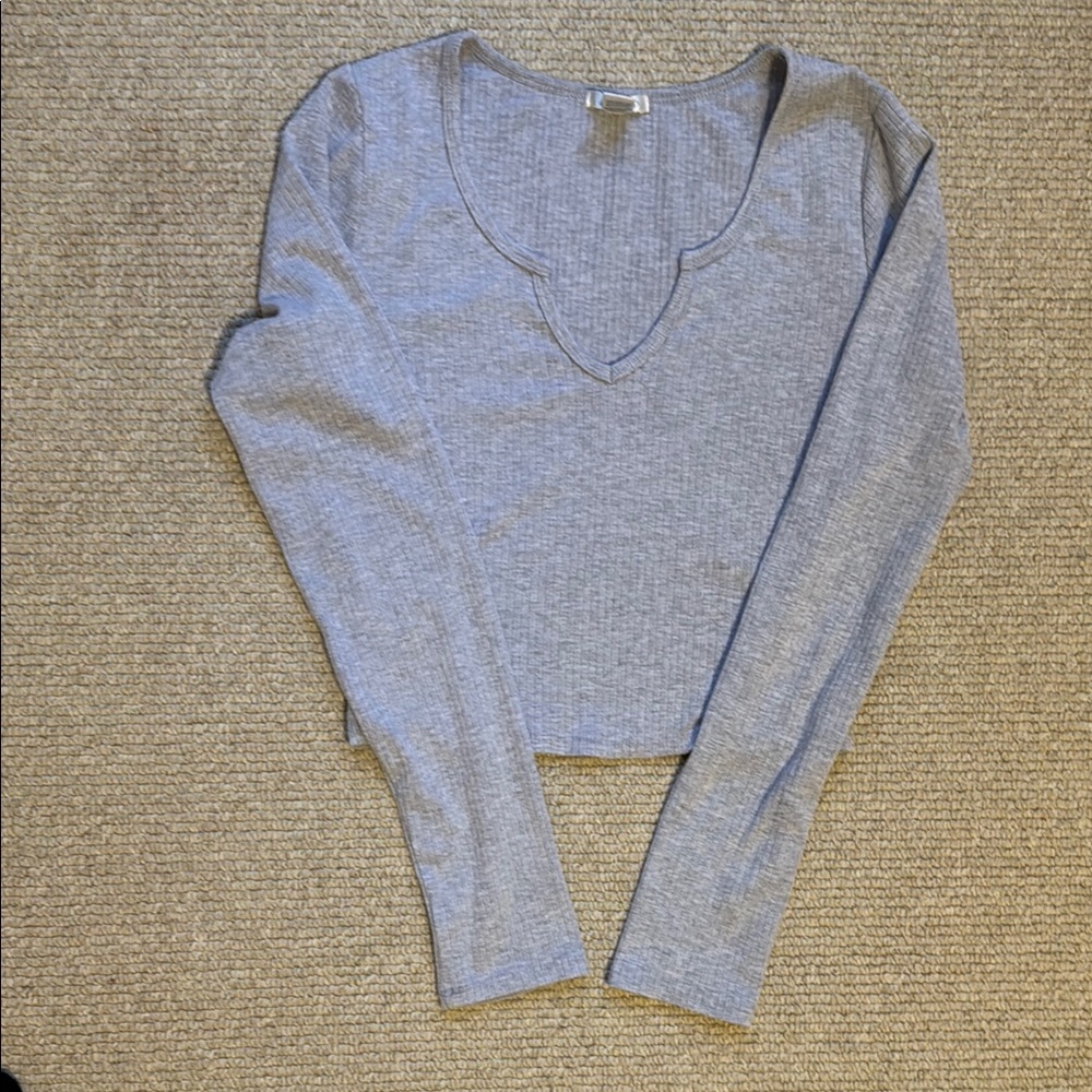 Bozzolo Gray Long Sleeve Top